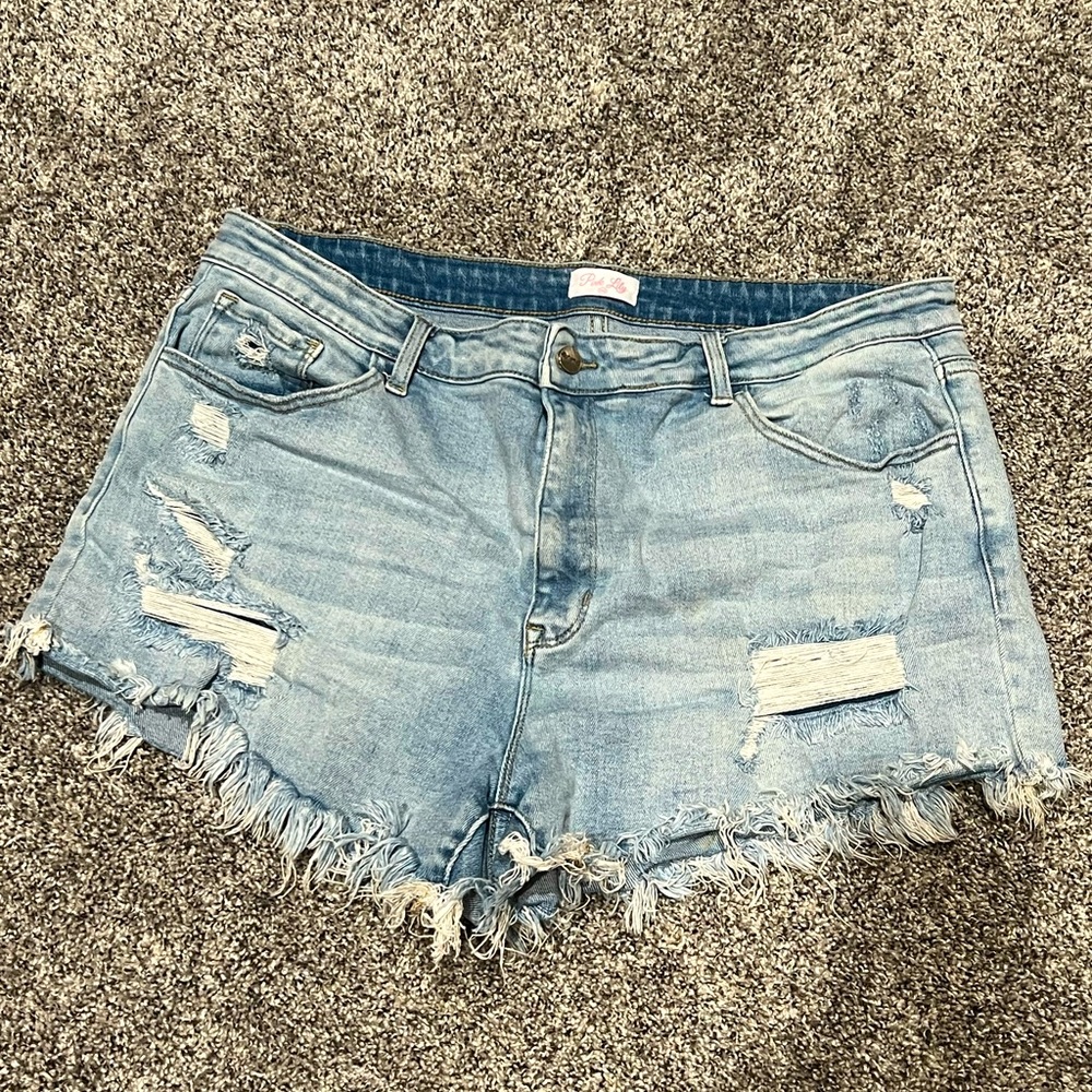 Pink Lily Jean Shorts (Distressed)